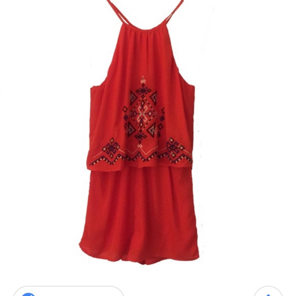 Flying tomato Red Orange romper with Aztec design - Picture 1 of 5
